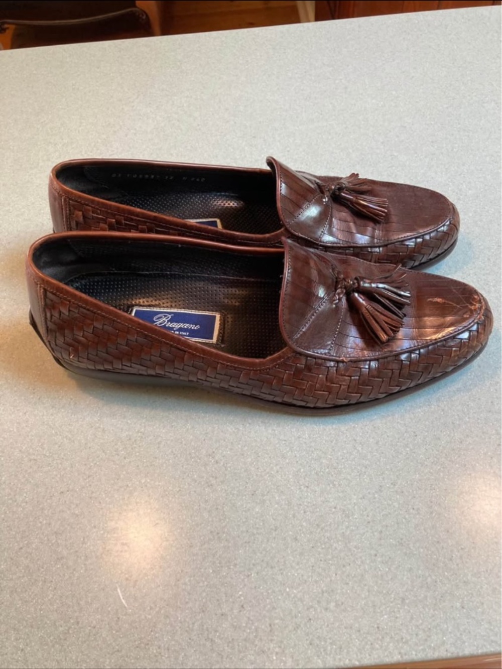 Bragano men’s leather Italian loafers size 12M